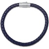 Amazon Essentials Men’s Leather Sterling Silver Bracelet(Dark Blue)