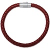 Amazon Essentials Men’s Leather Sterling Silver Bracelet(Red)