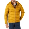 Amazon Essentials Men’s Lightweight Water-Resistant Packable Hooded Puffer Jacket(Caramel)