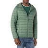 Amazon Essentials Men’s Lightweight Water-Resistant Packable Hooded Puffer Jacket(Green)