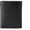 Amazon Essentials Men’s Pebbled Full Grain Leather Trifold Wallet with 6 Card Pockets and ID Window, Black, One Size(Black)