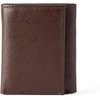 Amazon Essentials Men’s Pebbled Full Grain Leather Trifold Wallet with 6 Card Pockets and ID Window, Black, One Size(Dark Brown)