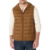 Amazon Essentials Men’s Regular-Fit Lightweight Water-Resistant Hooded Puffer Vest(Brown)