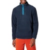 Amazon Essentials Men’s Snap-Front Pullover Polar Fleece Jacket(Navy)