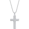 Amazon Essentials Men’s Stainless Steel and Gold-Plated Spinner Cross Pendant Necklace(Silver)