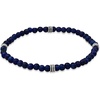 Amazon Essentials Men’s Sterling Silver Small Bead Stretch Bracelet(Blue Lapis)