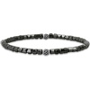 Amazon Essentials Men’s Sterling Silver Small Bead Stretch Bracelet(Hematite)