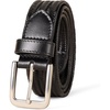 Amazon Essentials Men’s Tubular Stretch Weave Leather Belt(Black)