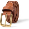 Amazon Essentials Men’s Tubular Stretch Weave Leather Belt(Tan)