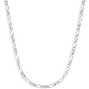 Amazon Essentials 5mm Plated Figaro Chain for Men or Women(Silver)