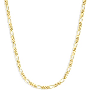 Amazon Essentials 5mm Plated Figaro Chain for Men or Women(Yellow Gold)