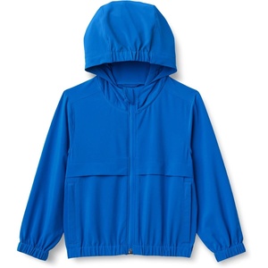 Amazon Essentials Boys’ Active Performance Stretch Woven Full-Zip Athletic Hoodie Jacket, Moisture-Wicking, Breathable(Blue)