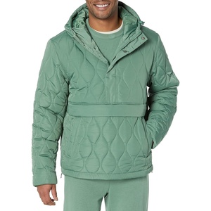 Amazon Essentials Mens Anorak Hooded Quarter-Zip Puffer Coat(Sage Green)