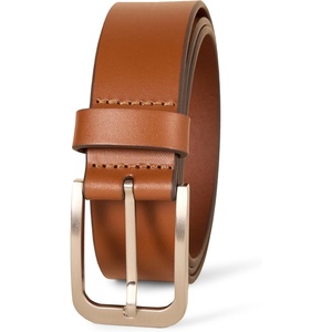Amazon Essentials Men’s Classic Jean Genuine Leather Belt(Tan)
