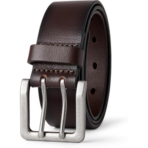 Amazon Essentials Men’s Double Prong Leather Belt(Brown)