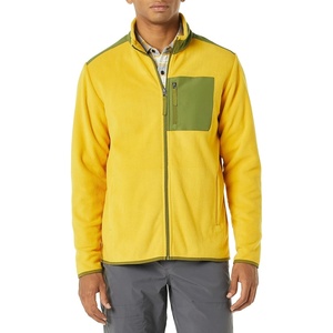 Amazon Essentials Men’s Full-Zip Polar Fleece Jacket with Zippered Pockets for Cold Outdoor Weather (Available in Big & Tall)(Gold Olive Color Block)