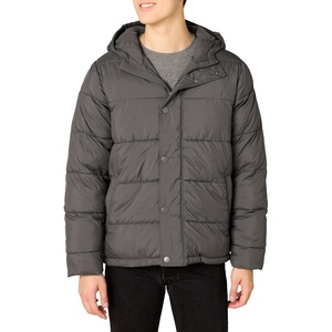 Amazon Essentials Men’s Heavyweight Hooded Puffer Coat(Dark Grey)
