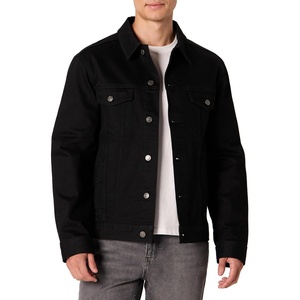 Amazon Essentials Men’s Heavyweight Low Stretch Regular-Fit Denim Jacket, Chest Patch Pockets(Black)