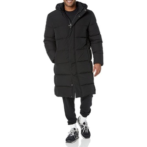Amazon Essentials Mens Hooded Long Puffer Coat(Black)