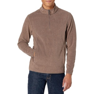 Amazon Essentials Men’s Insulated Fleece Jacket, Quarter-Zip Pullover for Cold Weather(Dark Brown Heather)