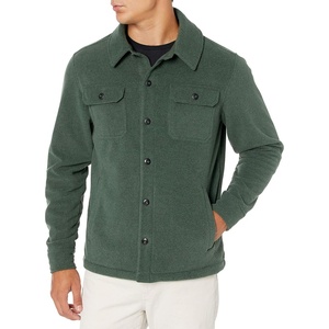 Amazon Essentials Men’s Long-Sleeve Polar Fleece Shirt Jacket for Winter, Jackets(Dark Green)
