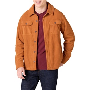 Amazon Essentials Men’s Long-Sleeve Polar Fleece Shirt Jacket for Winter, Jackets(Nutmeg)