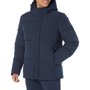 Amazon Essentials Mens Mid-Length Hooded Puffer Coat (Available in Big & Tall)(Navy)