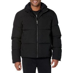 Amazon Essentials Mens Mock Neck Heavyweight Puffer Coat (Available in Big & Tall)(Black)