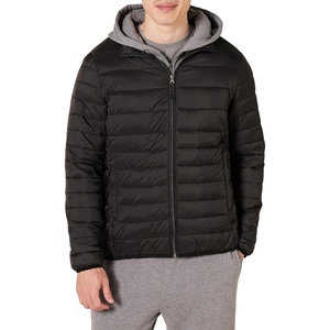 Amazon Essentials Men’s Packable Lightweight Water-Resistant Puffer Jacket (Available in Big & Tall)(Black)