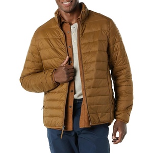 Amazon Essentials Men’s Packable Lightweight Water-Resistant Puffer Jacket (Available in Big & Tall)(Light Brown)