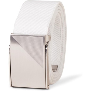 Amazon Essentials Men’s Stretch Web Golf Belt with Tactical Plaque Buckle(White)