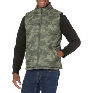 Amazon Essentials mens Mid-weight Puffer Vest(Military Green Camo)