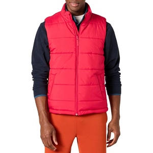 Amazon Essentials mens Mid-weight Puffer Vest(Red)