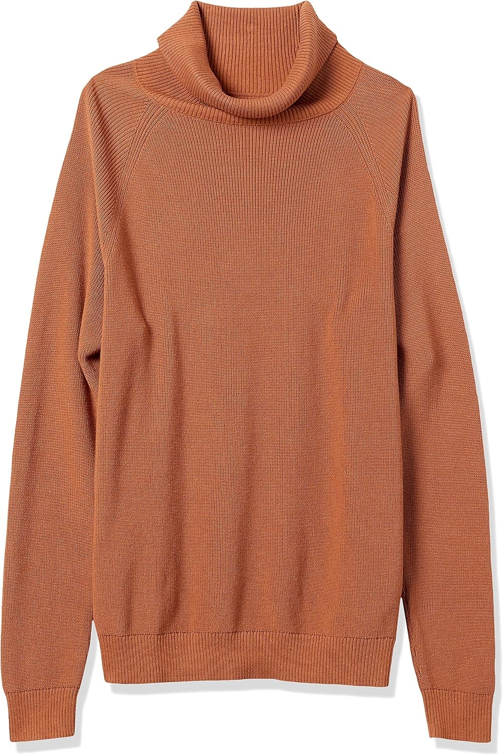 image:imageAmazon Essentials Mens 100 Cotton Rib Knit Turtleneck SweaterDark Camel
