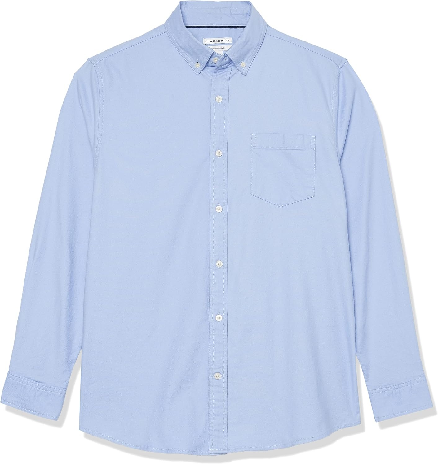 image:imageAmazon Essentials Mens Long Sleeve Shirt RegularFit Pocket Stretch Oxford Available in Big amp TallPowder Blue