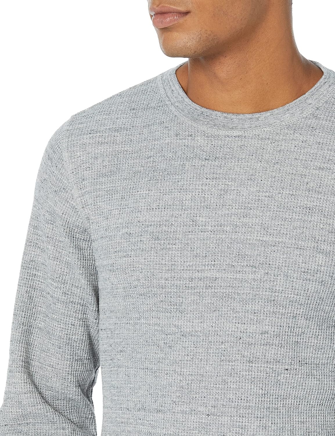 image:imageAmazon Essentials Mens Long Sleeve SlimFit Waffle Thermal Shirt with Ribbed TrimLight Grey Heather