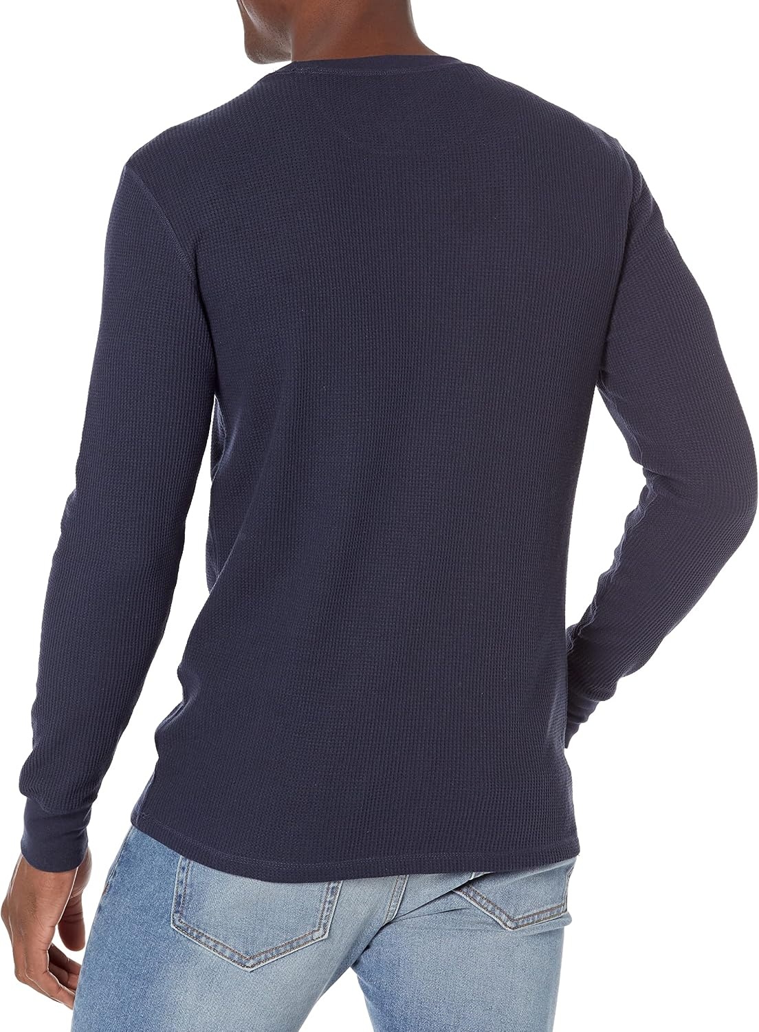 image:imageAmazon Essentials Mens Long Sleeve SlimFit Waffle Thermal Shirt with Ribbed TrimNavy