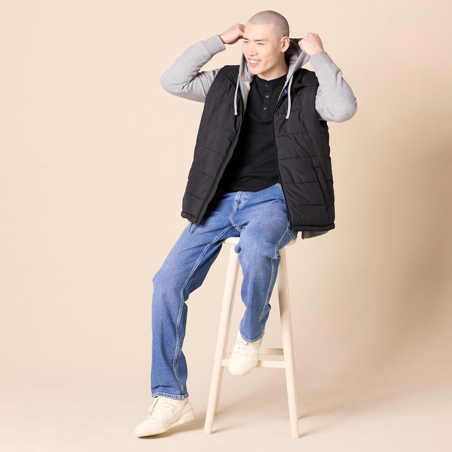 image:imageAmazon Essentials Mens Long Sleeve Waffle Henley ShirtBlack