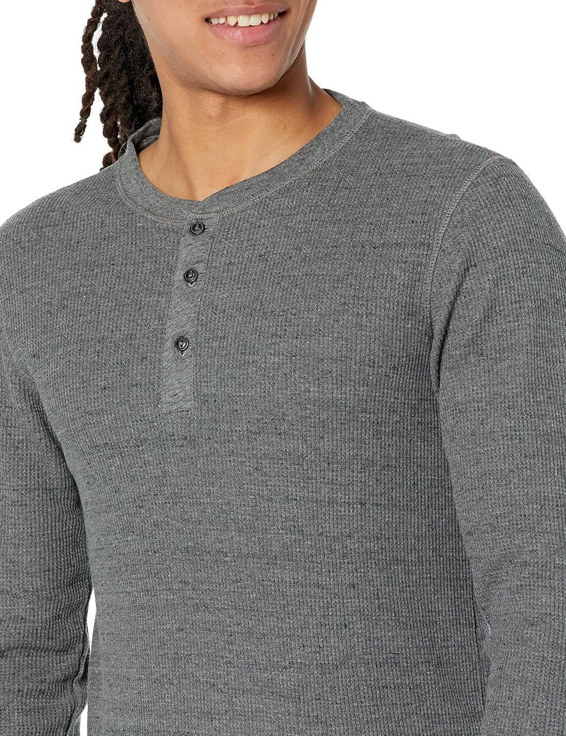 image:imageAmazon Essentials Mens Long Sleeve Waffle Henley ShirtCharcoal