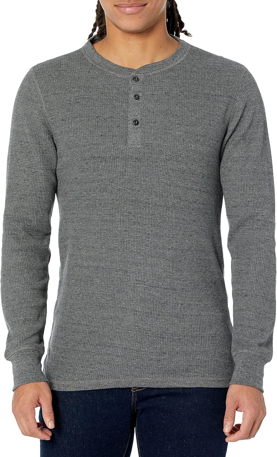 image:imageAmazon Essentials Mens Long Sleeve Waffle Henley ShirtCharcoal