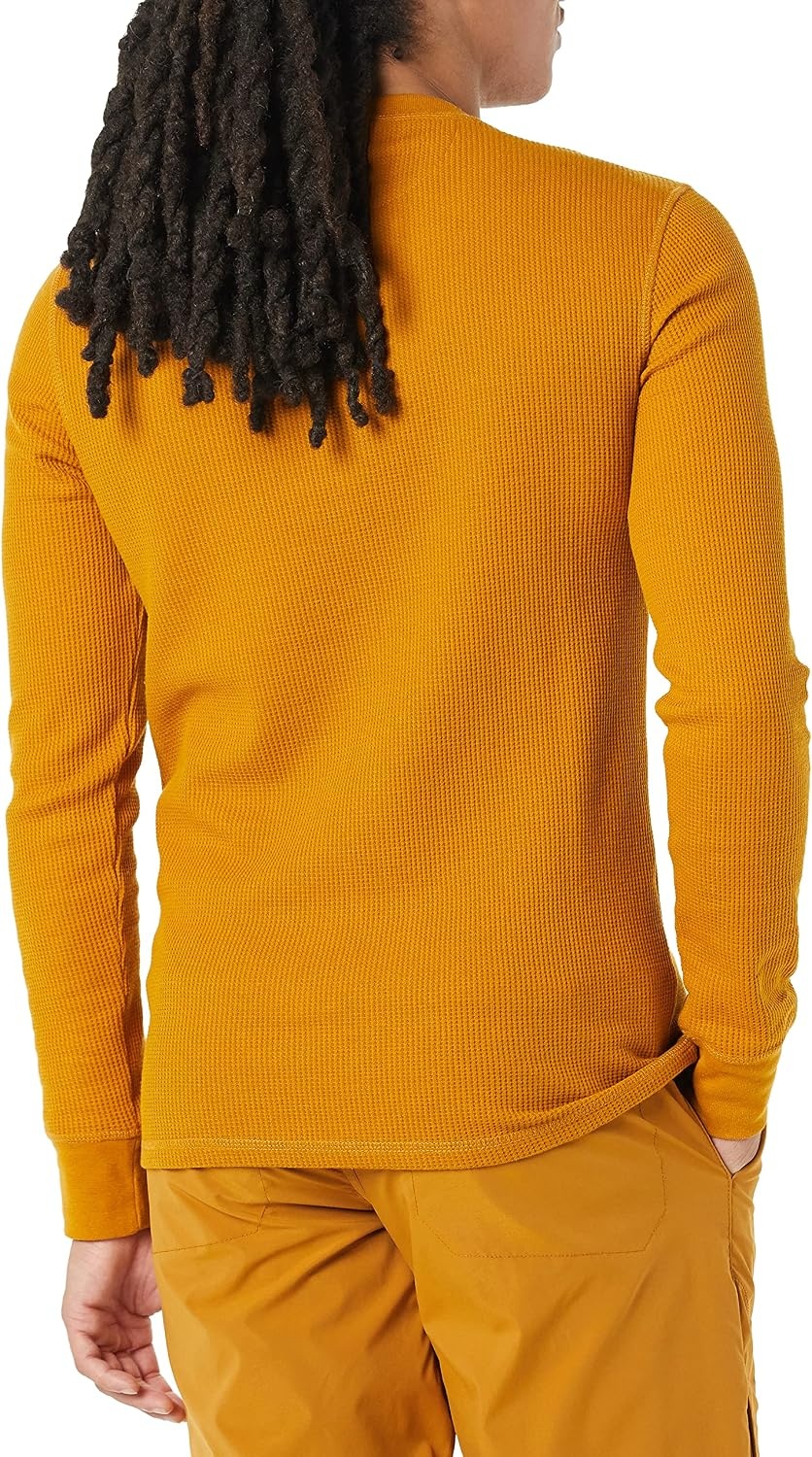 image:imageAmazon Essentials Mens Long Sleeve Waffle Henley ShirtGold
