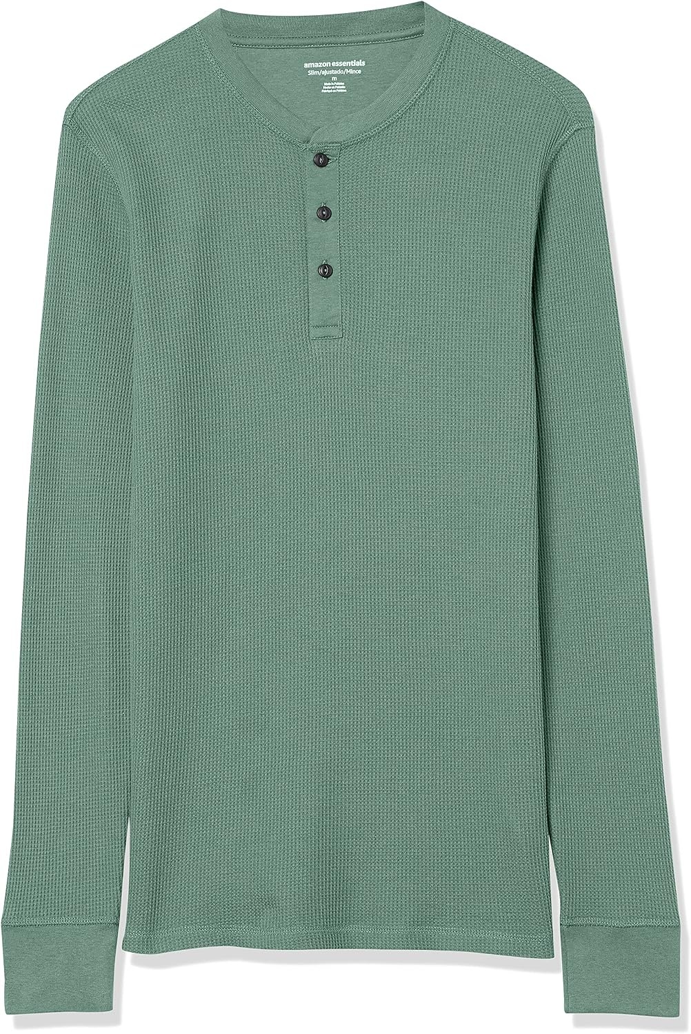image:imageAmazon Essentials Mens Long Sleeve Waffle Henley ShirtGreen