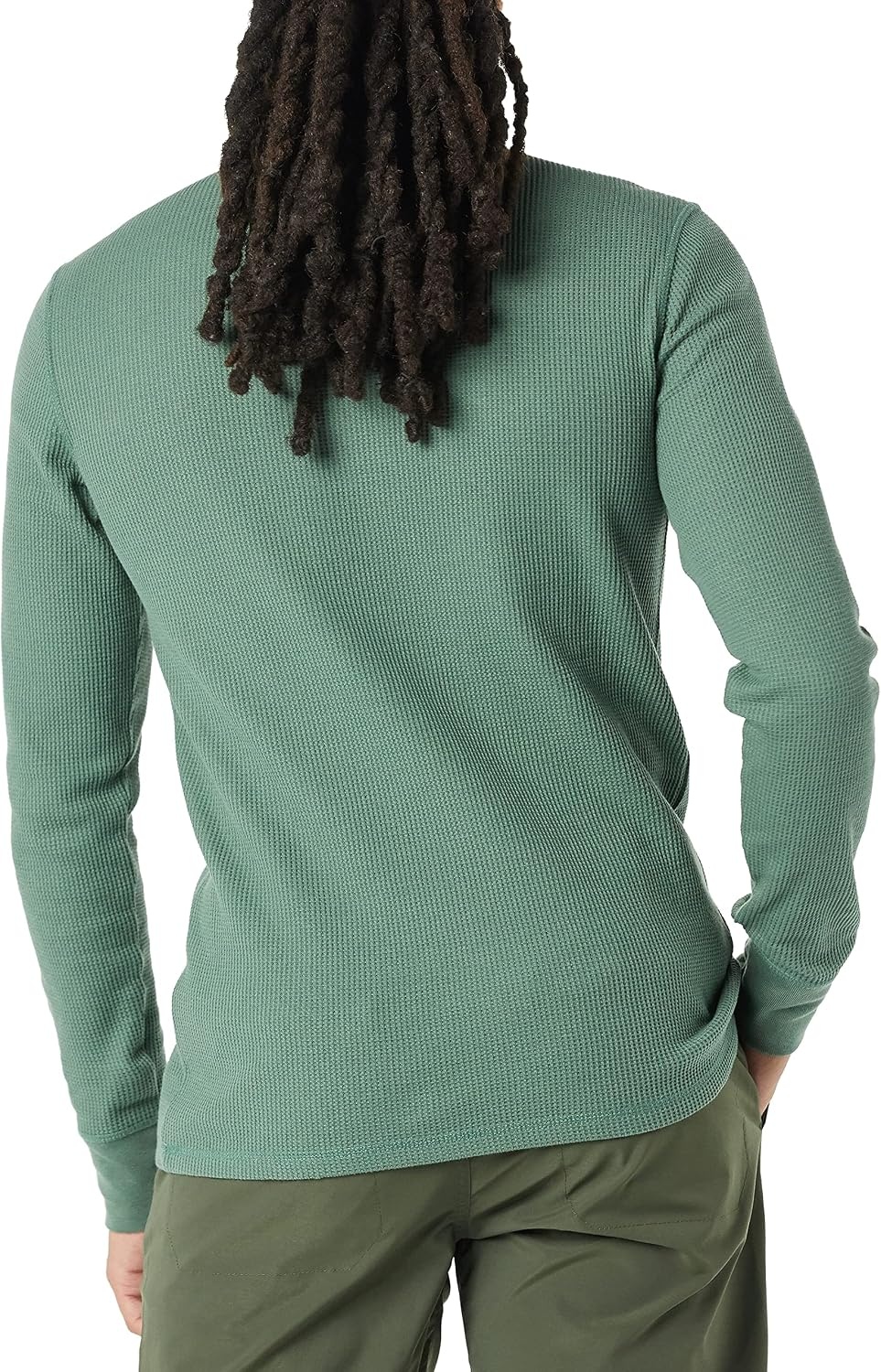 image:imageAmazon Essentials Mens Long Sleeve Waffle Henley ShirtGreen