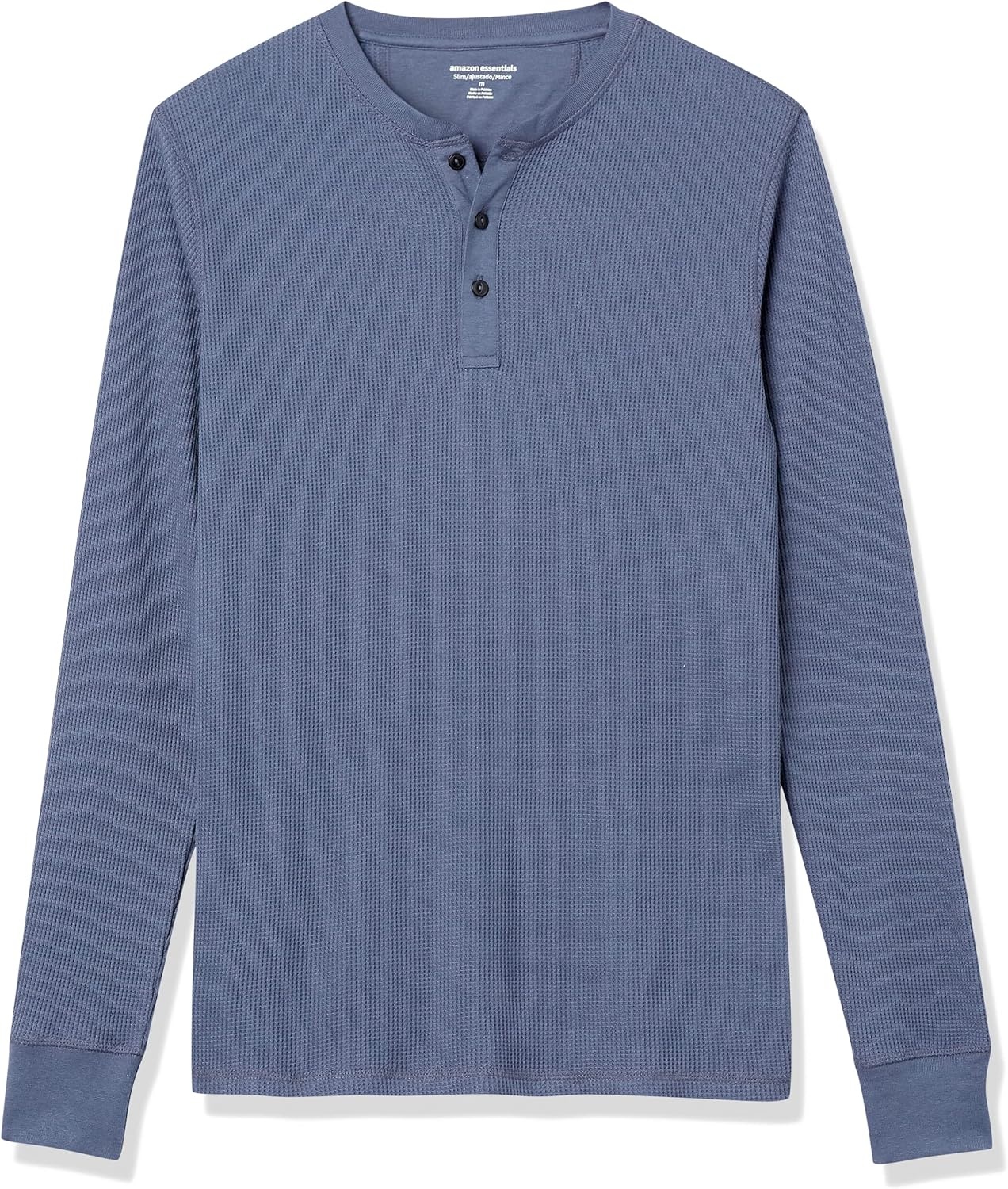 image:imageAmazon Essentials Mens Long Sleeve Waffle Henley ShirtIndigo