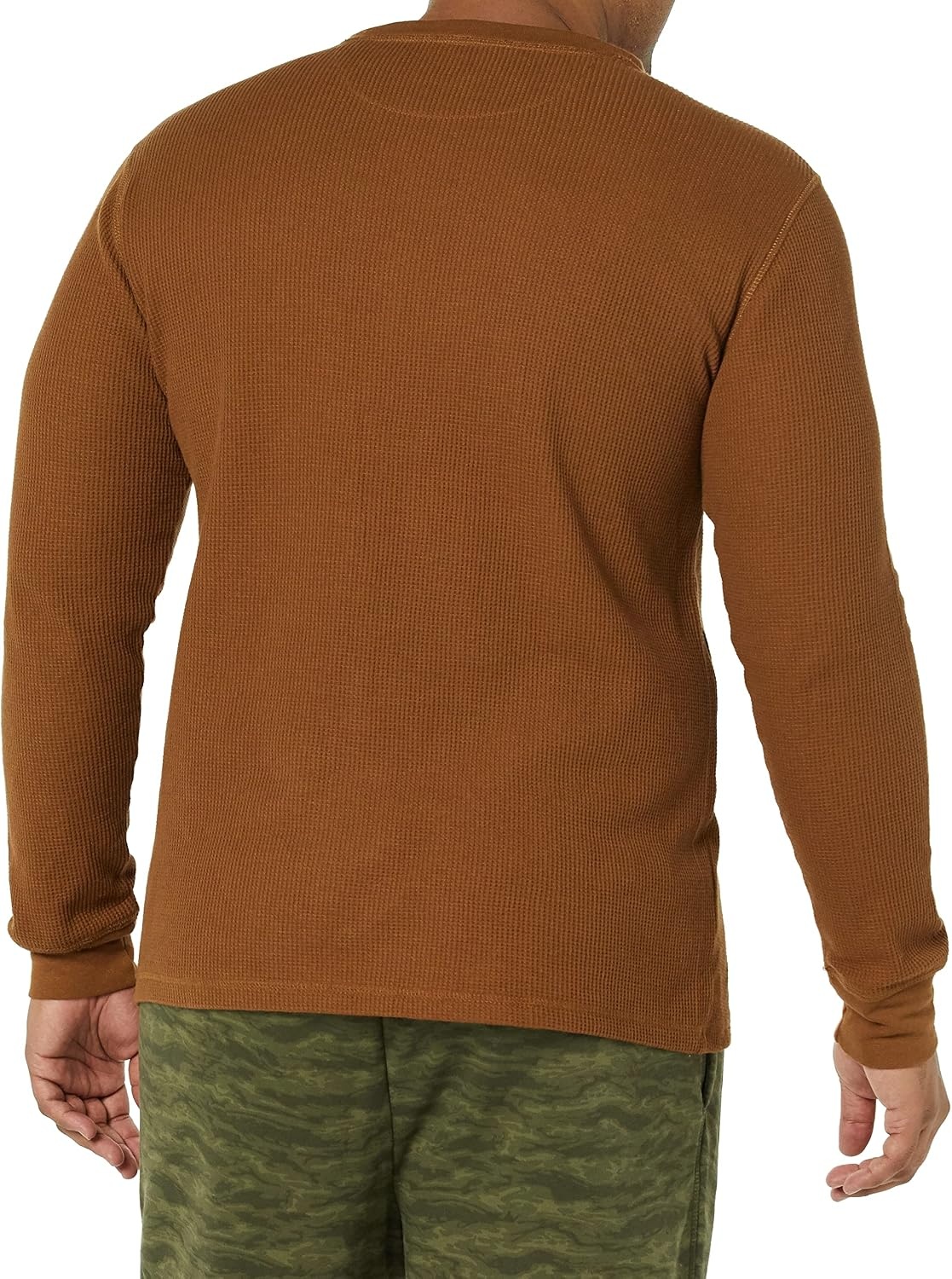 image:imageAmazon Essentials Mens Long Sleeve Waffle Henley ShirtLight Brown
