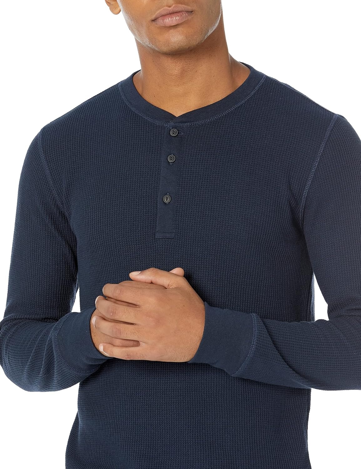 image:imageAmazon Essentials Mens Long Sleeve Waffle Henley ShirtNavy