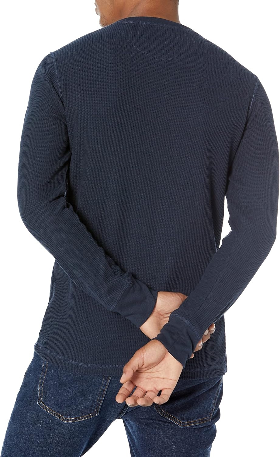 image:imageAmazon Essentials Mens Long Sleeve Waffle Henley ShirtNavy