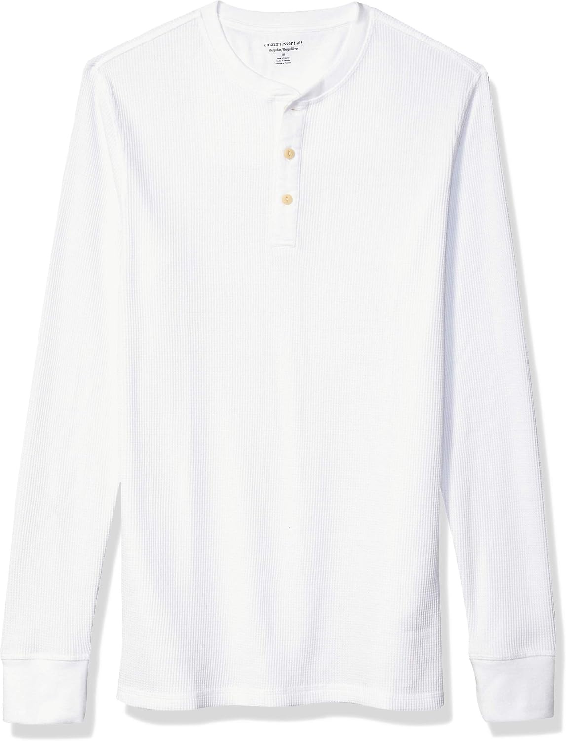 image:imageAmazon Essentials Mens Long Sleeve Waffle Henley ShirtWhite