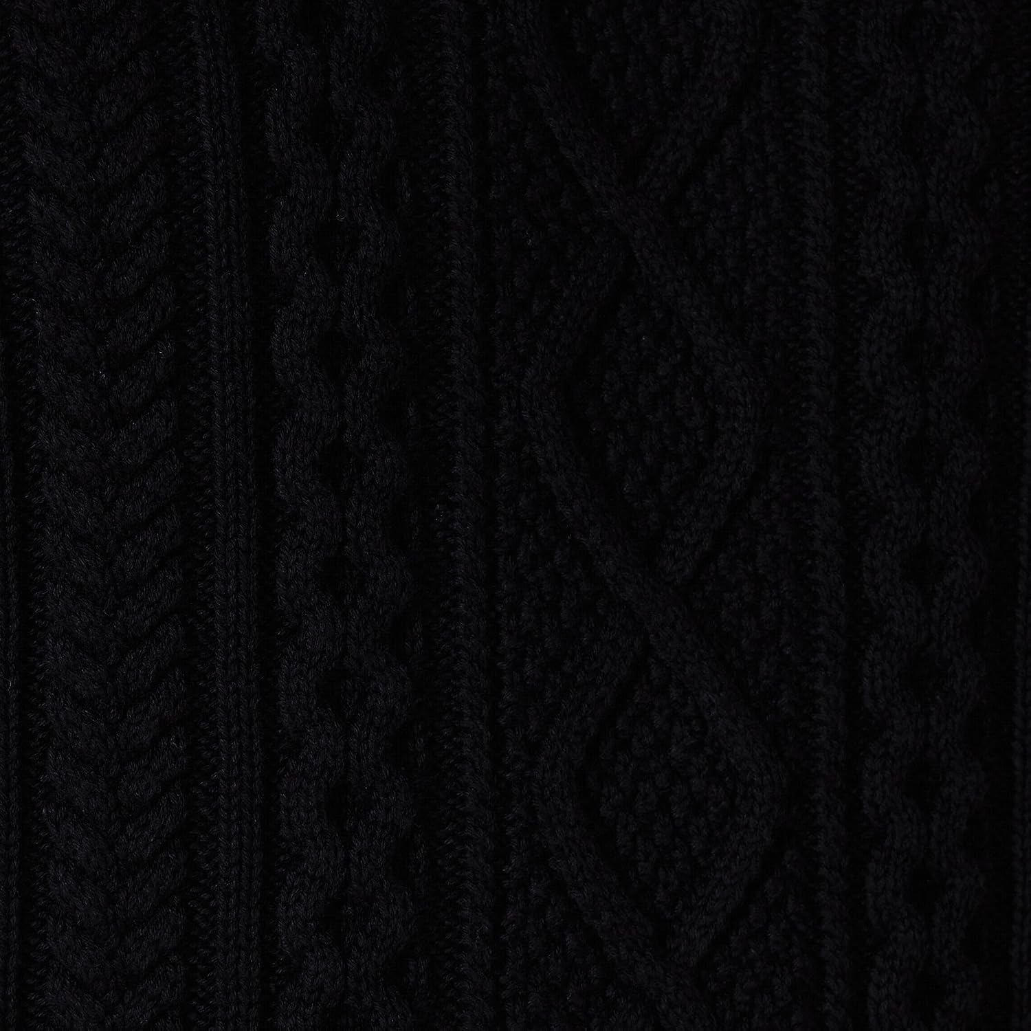 image:imageAmazon Essentials Mens LongSleeve 100 Cotton Fisherman Cable Crewneck SweaterBlack