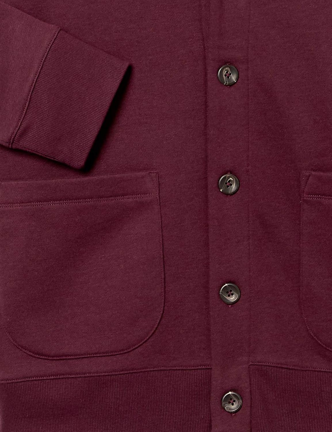 image:imageAmazon Essentials Mens LongSleeve Cardigan With ShawlCollarBurgundy